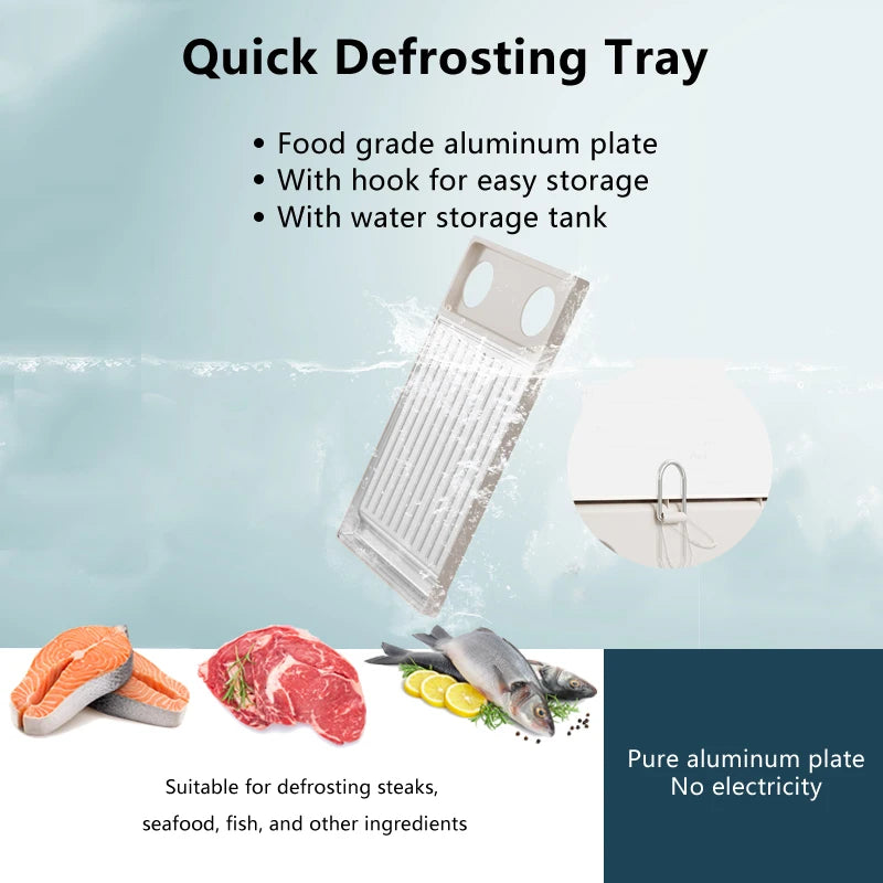 Kitchen Smart Tools Aluminum Electric Defroster Tray for Rapid Meat Pork Seafood Frozen Food Thawing for Steak and Poultry