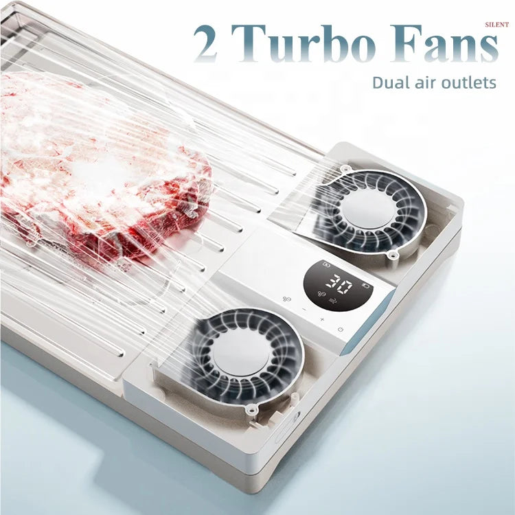 Kitchen Smart Tools Aluminum Electric Defroster Tray for Rapid Meat Pork Seafood Frozen Food Thawing for Steak and Poultry
