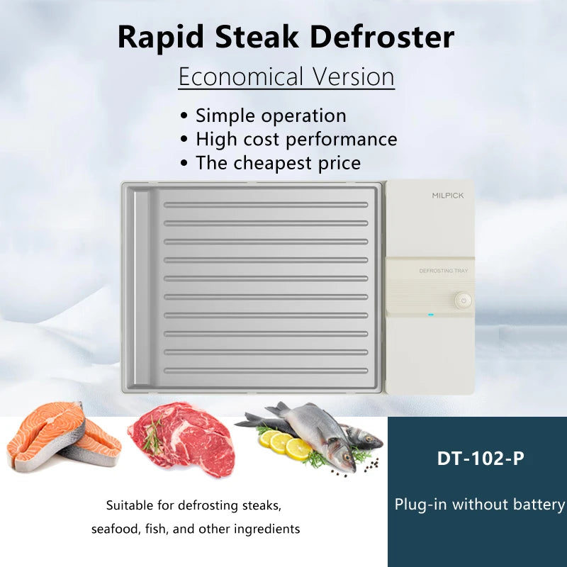 Kitchen Smart Tools Aluminum Electric Defroster Tray for Rapid Meat Pork Seafood Frozen Food Thawing for Steak and Poultry