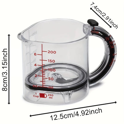 4-IN-1 Measuring Cup Adjustable Multifunctional Measuring Cup with Scraper-Style Seal Base Kitchen Cube Cups Tools for Cooking