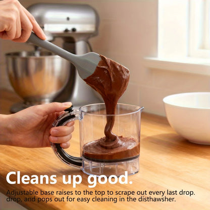 4-IN-1 Measuring Cup Adjustable Multifunctional Measuring Cup with Scraper-Style Seal Base Kitchen Cube Cups Tools for Cooking