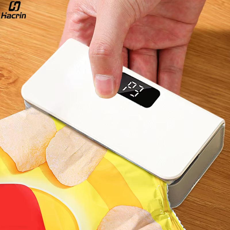 Plastic Bags Sealer Mini Sealing Machine Portable Handheld Mini Heat Bag Sealer USB Rechargeable Food Packaging Sealing Machine